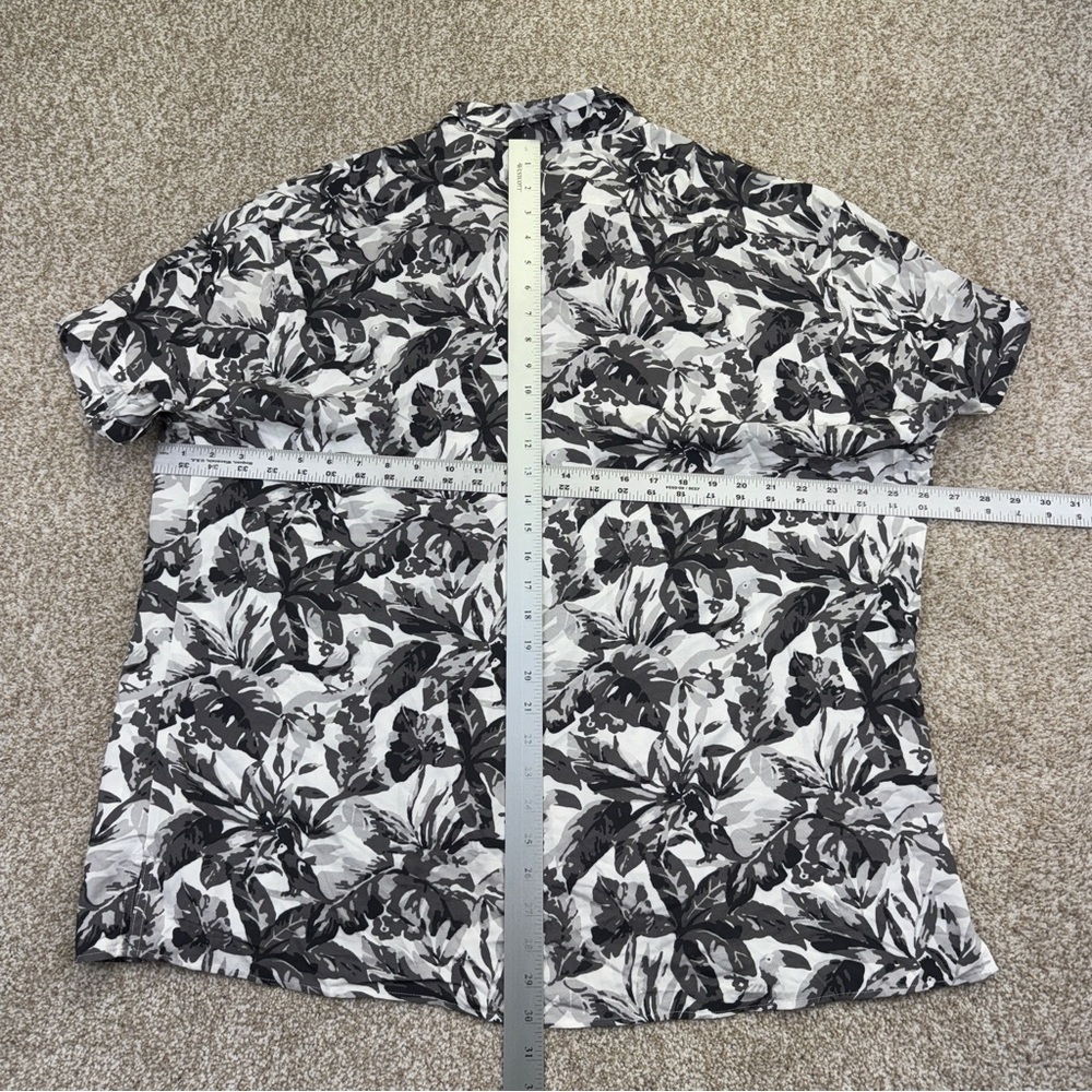 NEW JF  J. Ferrar Men's Black Gray White Floral casual Shirt men’s size XXL Slim - Picture 6 of 15